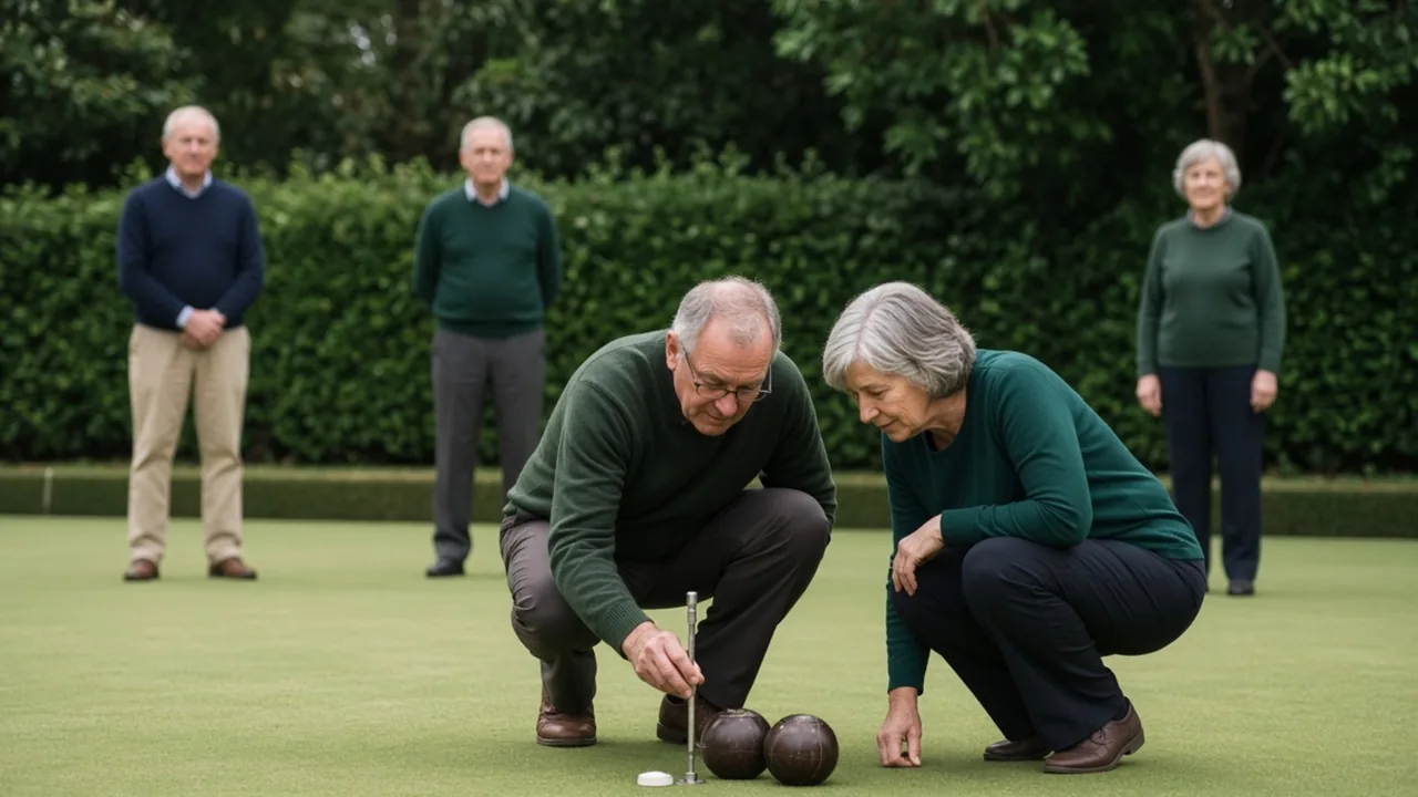 Editorial, non-documentary lawn-bowls illustration