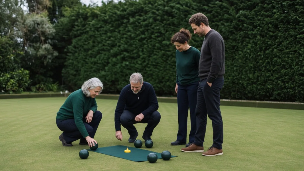 Editorial, non-documentary lawn-bowls illustration