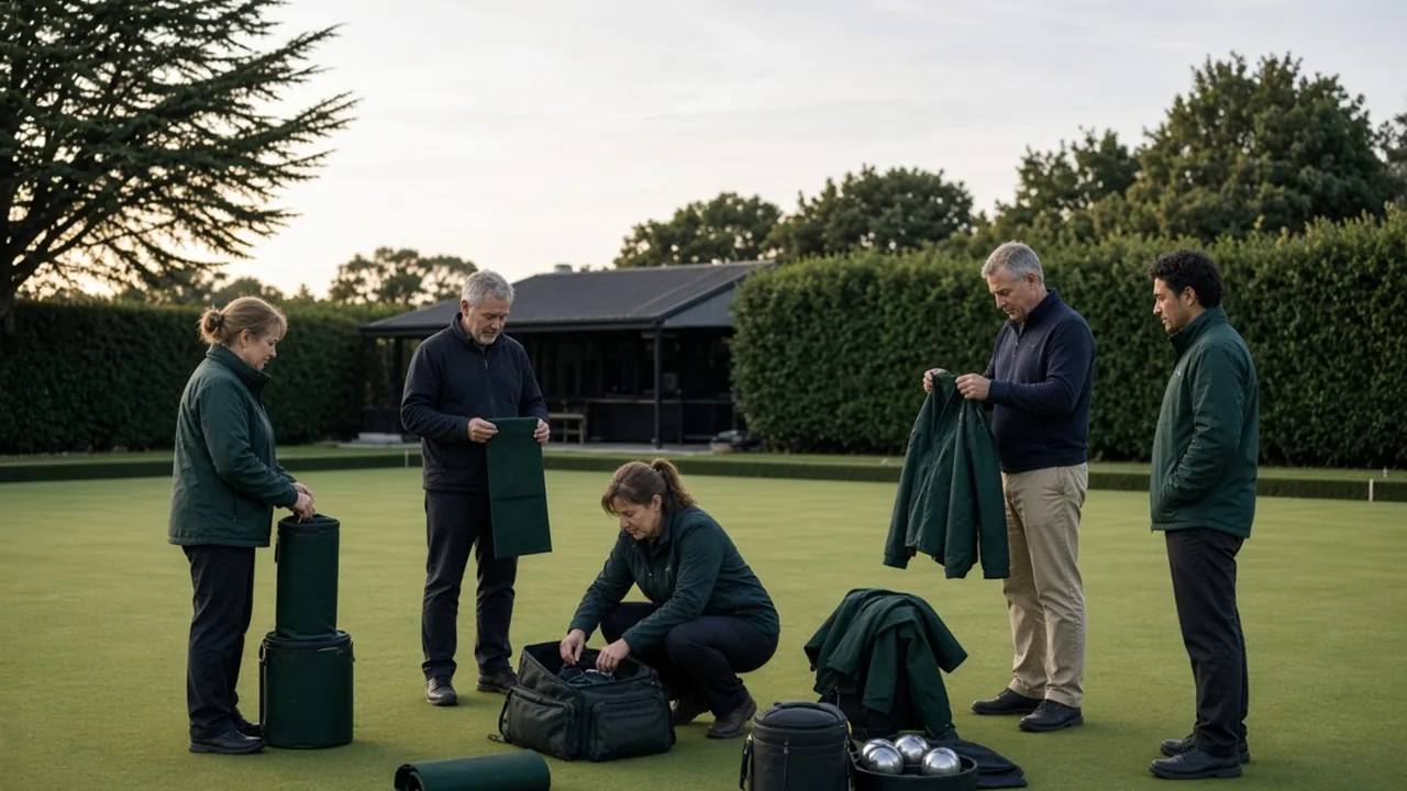Editorial, non-documentary lawn-bowls illustration