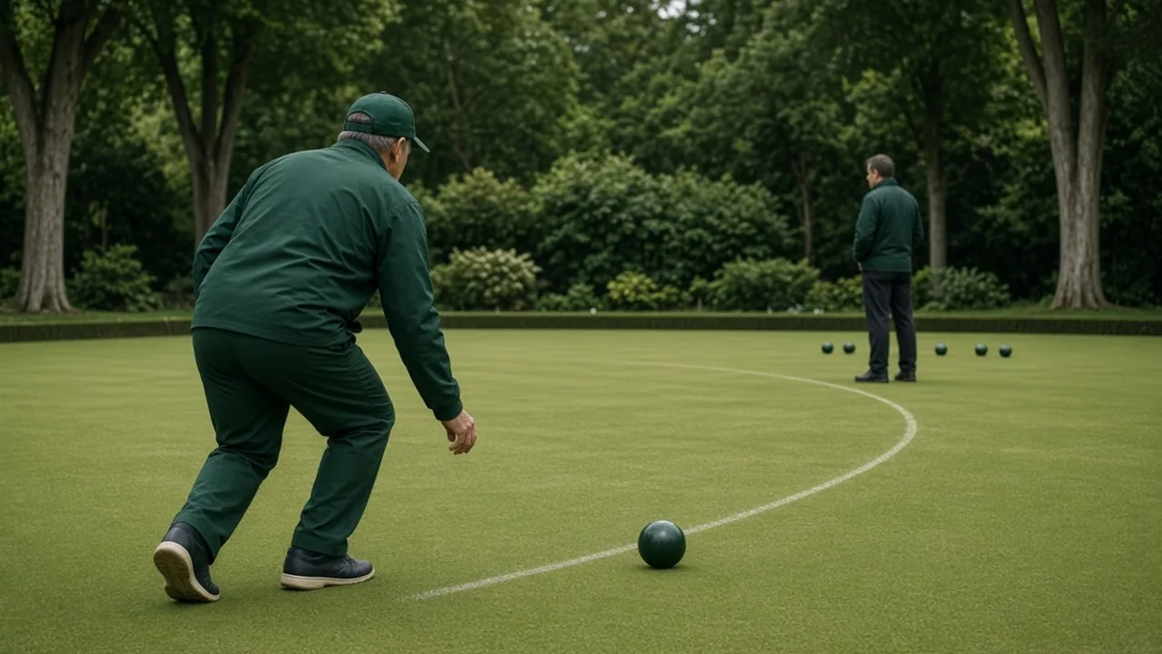 Editorial, non-documentary lawn-bowls illustration