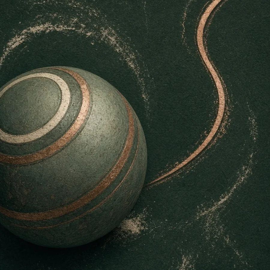 Editorial, non-documentary lawn-bowls illustration